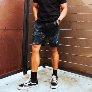 Riot Society Mens Embroidered Fleece Shorts